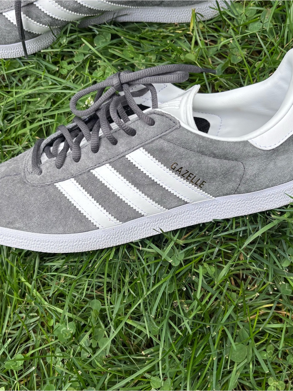 adidas Gazelle Men's Suede Sneakers - Gray & White - Picture 7 of 11